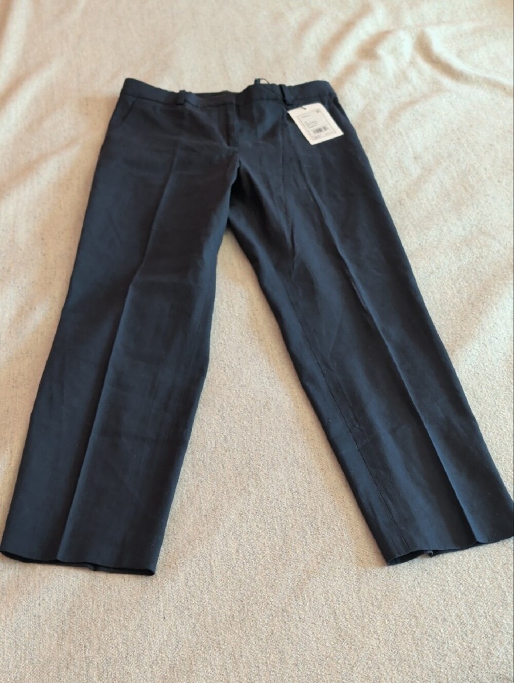 NWT Theory Treeca Navy Linen Ankle Pants, 00